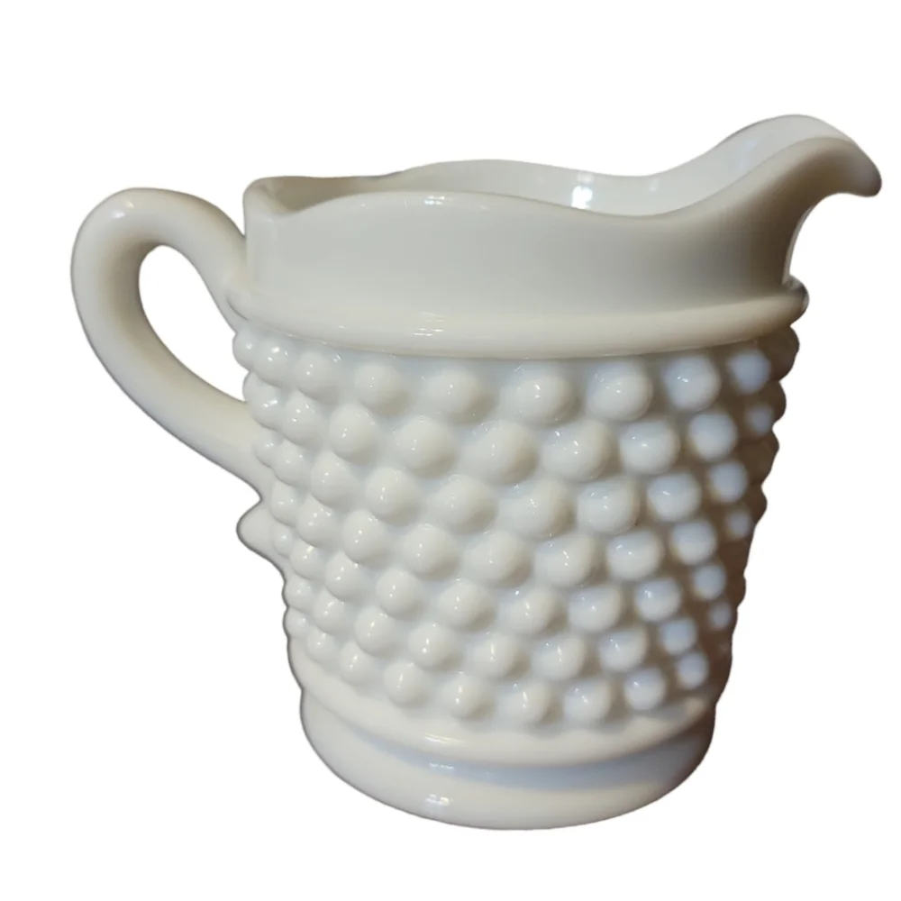 Vtg 50's Westmoreland Milk Glass Hobnail Creamer